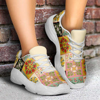 Mele Kalikimaka Hawaii Christmas Chunky Sneakers Melemele Mama Seamless Floral Motif LT9 - Polynesian Pride