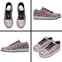 Mele Kalikimaka Hawaii Christmas Low Sneakers Akala Seamless Floral Motif LT9