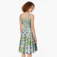 Mele Kalikimaka Hawaii Christmas Midi Dress Omaomao Seamless Floral Motif LT9 - Polynesian Pride