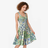 Mele Kalikimaka Hawaii Christmas Midi Dress Omaomao Seamless Floral Motif LT9 - Polynesian Pride