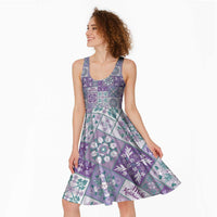 Mele Kalikimaka Hawaii Christmas Midi Dress Poni Seamless Floral Motif LT9 - Polynesian Pride