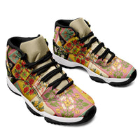 Mele Kalikimaka Hawaii Christmas Sneakers J11 Melemele Mama Seamless Floral Motif LT9 - Polynesian Pride