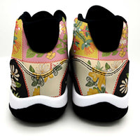 Mele Kalikimaka Hawaii Christmas Sneakers J11 Melemele Mama Seamless Floral Motif LT9 - Polynesian Pride