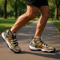 Mele Kalikimaka Hawaii Christmas Sneakers J11 Melemele Mama Seamless Floral Motif LT9 - Polynesian Pride