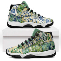 Mele Kalikimaka Hawaii Christmas Sneakers J11 Omaomao Seamless Floral Motif LT9 Green - Polynesian Pride