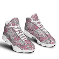 Mele Kalikimaka Hawaii Christmas Sneakers J13 Akala Seamless Floral Motif - Polynesian Pride
