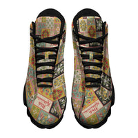 Mele Kalikimaka Hawaii Christmas Sneakers J13 Melemele Mama Seamless Floral Motif LT9 - Polynesian Pride