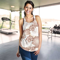 Mocha Mousse Aloha Hawaii Women Racerback Tank Monstera Hibiscus Plumeria Seamless Vibes LT14 - Polynesian Pride