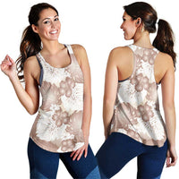 Mocha Mousse Aloha Hawaii Women Racerback Tank Monstera Hibiscus Plumeria Seamless Vibes LT14 - Polynesian Pride