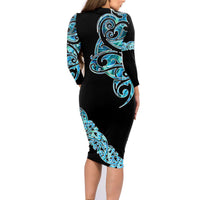 Customer request - harn.newton - 08/07/26 - Long Sleeve Bodycon Dress - LT9 - Polynesian Pride
