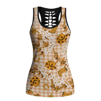 Mokihana Maile Ilima Leis Paniolo Palaka Hollow Tank Top Hawaiian Kula Spirit LT9 Female Gold - Polynesian Pride