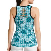 Mokihana Maile Ilima Leis Paniolo Palaka Hollow Tank Top Hawaiian Polu Opa Spirit LT9 - Polynesian Pride