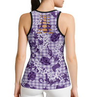 Mokihana Maile Ilima Leis Paniolo Palaka Hollow Tank Top Hawaiian Poni Spirit LT9 - Polynesian Pride