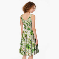 Mokihana Maile Ilima Leis Paniolo Palaka Midi Dress Hawaiian Omaomo Ala Spirit LT9 - Polynesian Pride