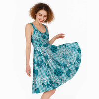 Mokihana Maile Ilima Leis Paniolo Palaka Midi Dress Hawaiian Polu Opa Spirit LT9 - Polynesian Pride