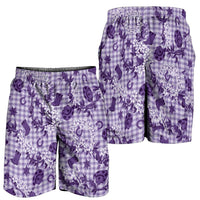 Mokihana Maile Ilima Leis Paniolo Palaka Shorts for Men Hawaiian Poni Spirit LT9 - Polynesian Pride