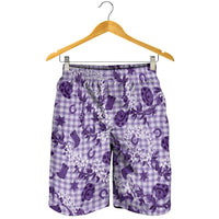 Mokihana Maile Ilima Leis Paniolo Palaka Shorts for Men Hawaiian Poni Spirit LT9 - Polynesian Pride