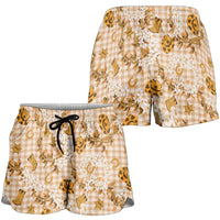 Mokihana Maile Ilima Leis Paniolo Palaka Shorts for Women Hawaiian Kula Spirit LT9 - Polynesian Pride