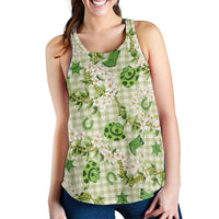 Mokihana Maile Ilima Leis Paniolo Palaka Women Racerback Tank Hawaiian Omaomo Ala Spirit LT9 - Polynesian Pride