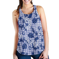 Mokihana Maile Ilima Leis Paniolo Palaka Women Racerback Tank Hawaiian Polu Spirit LT9 - Polynesian Pride