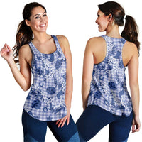 Mokihana Maile Ilima Leis Paniolo Palaka Women Racerback Tank Hawaiian Polu Spirit LT9 - Polynesian Pride