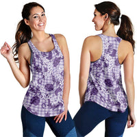 Mokihana Maile Ilima Leis Paniolo Palaka Women Racerback Tank Hawaiian Poni Spirit LT9 - Polynesian Pride
