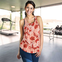Mokihana Maile Ilima Leis Paniolo Palaka Women Racerback Tank Hawaiian Ulaula Spirit LT9 - Polynesian Pride