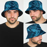 Naval Night Aloha Hawaii Bucket Hat Hawaiian Kakau Ohia Lehua Lei - Polynesian Pride