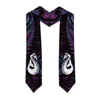 New Zealand Aotearoa Graduation Stole Maori Manaia Paua Shell Glitter Purple