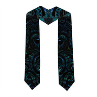 New Zealand Aotearoa Graduation Stole Maori Manaia Paua Shell Glitter Turquoise