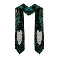 New Zealand Aotearoa Graduation Stole Maori Tane Te Waiora Paua Shell Glitter Green LT05 - Polynesian Pride
