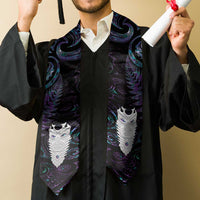 New Zealand Aotearoa Graduation Stole Maori Tane Te Waiora Paua Shell Glitter Purple LT05 - Polynesian Pride