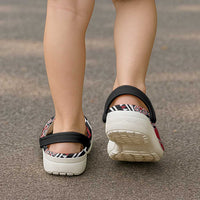 New Zealand Clogs Shoes Aotearoa Kowhaiwhai Mix Taniko Art - Red