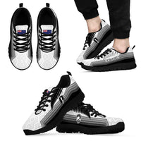 New Zealand Football Sneakers Silver Fern Maori Pattern Monochrome