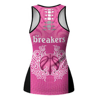 New Zealand Hollow Tank Top Fire Basketball Maori Tribal Pink LT9 - Polynesian Pride