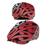 New Zealand Jeff Hat Aotearoa Kowhaiwhai Mix Taniko Art - Red