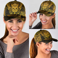 New Zealand Rugby All Gold Classic Cap Silver Fern All Black Mix Ta Moko LT9 - Polynesian Pride