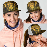 New Zealand Rugby All Gold Mesh Trucker Cap Silver Fern All Black Mix Ta Moko LT9 - Polynesian Pride