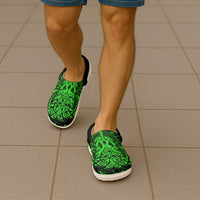 New Zealand Rugby All Green Clogs Shoes Silver Fern All Black Mix Ta Moko