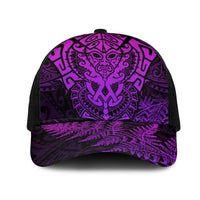 New Zealand Rugby All Purple Mesh Trucker Cap Silver Fern All Black Mix Ta Moko LT9 One Size Black Purple - Polynesian Pride
