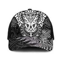 New Zealand Rugby All White Baseball Net Cap Silver Fern All Black Mix Ta Moko - Polynesian Pride