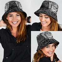 New Zealand Rugby All White Bucket Hat Silver Fern All Black Mix Ta Moko LT9 - Polynesian Pride