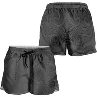 New Zealand Rugby Personalised Shorts for Women All Black Fern Maori Tribal Pattern LT9 - Polynesian Pride