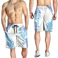 New Zealand Sea Animals Shorts for Men with Maori Koru Tribal Tattoo and Silver Ferns Galaxy Style LT03 - Polynesian Pride