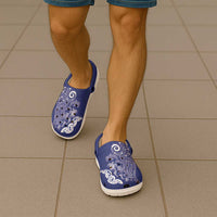 New Zealand Sea Animals with Maori Tribal Tattoo Clogs Shoes Blue Color LT03 - Polynesian Pride