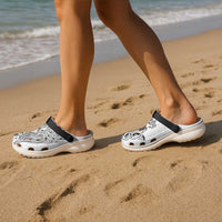 New Zealand Sea Animals with Maori Tribal Tattoo Clogs Shoes White Color LT03 - Polynesian Pride