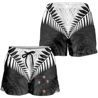 New Zealand Shorts for Women Aotearoa Maori Kiwi Black Fern LT01 - Polynesian Pride