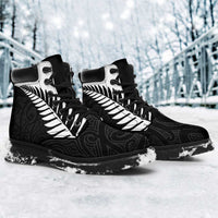 New Zealand Silver Fern Rugby All Season Boots All Black Go Champions Maori Pattern LT14 - Polynesian Pride