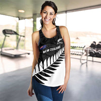 New Zealand Silver Fern Rugby Custom Women Racerback Tank All Black Go Champions Maori Pattern - Polynesian Pride