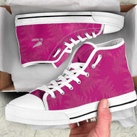 New Zealand Silver Fern Rugby High Top Shoes Go Aotearoa World Cup Pink Version LT14 Pink - Polynesian Pride
